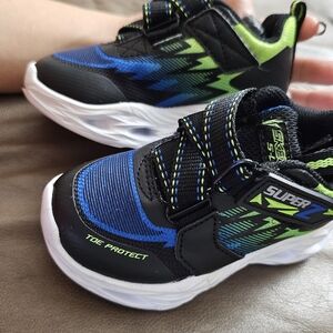 Skechers Kids' Black and Blue Sneakers